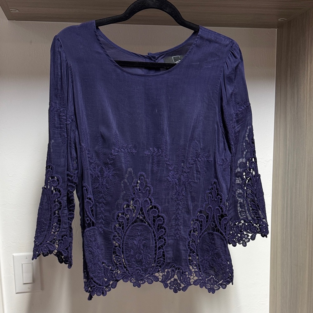 Dolce Vita Rich Purple Lace Blouse